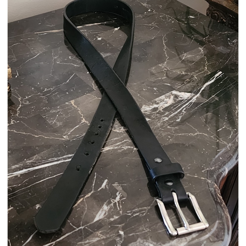 Gingerich Leather Handcrafted in the USA Men's Black Leather Belt Size 40